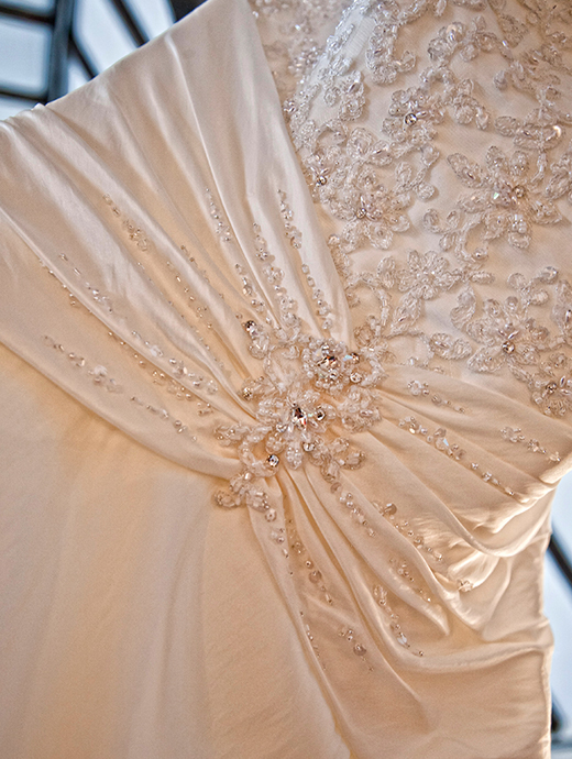 The back of the bride’s dress was full of sparkly details and stunning fabrics