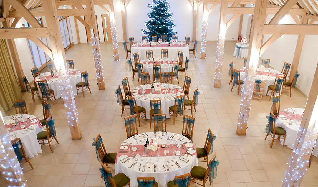 A Christmas tree was the focus for this winter style wedding day at one of Hampshire’s most enchanting wedding venues