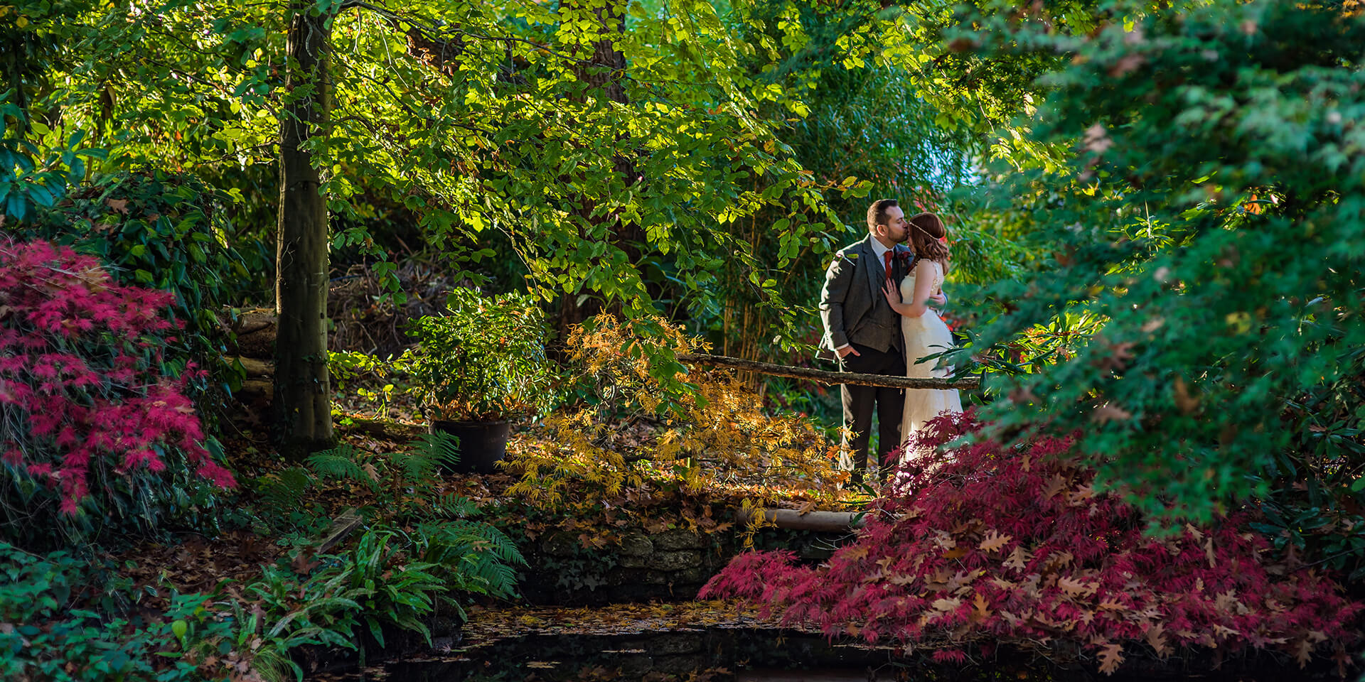 The beautiful couple shared a moment in the stunning gardens of Rivervale Barn in Hampshire