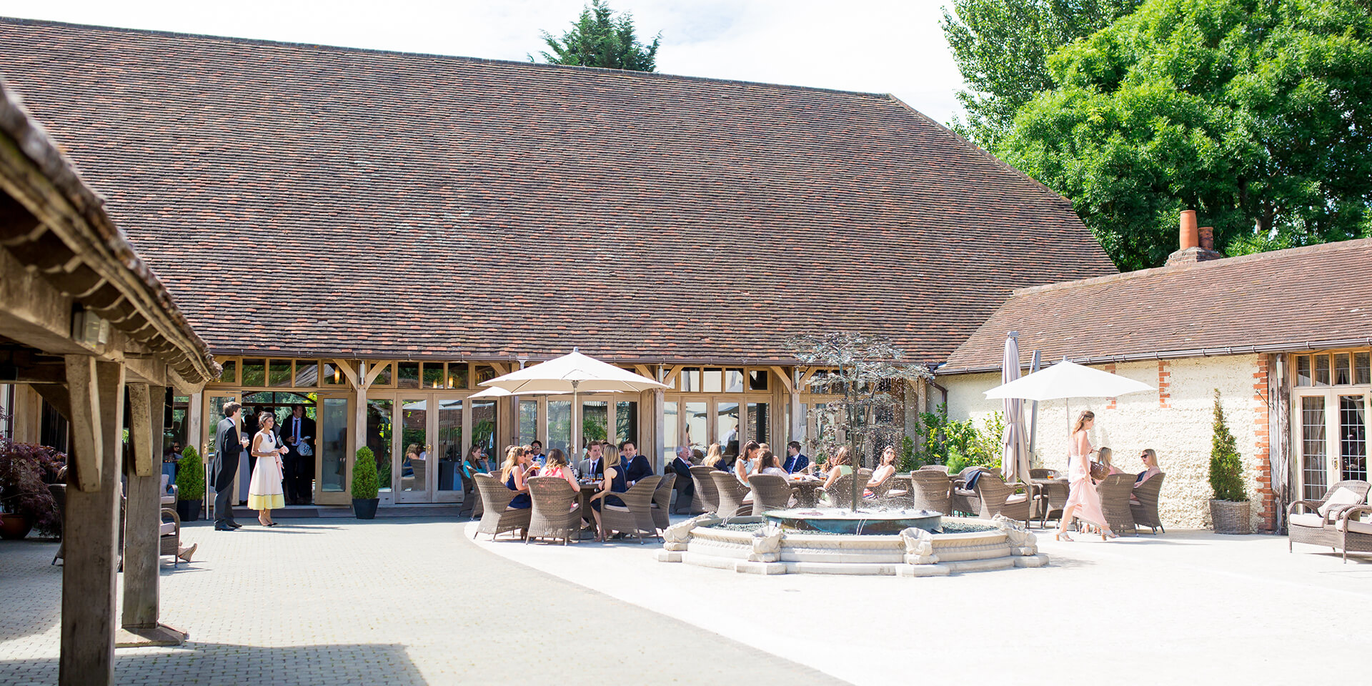 The Courtyard at Rivervale barn is the perfect place to host a drinks reception