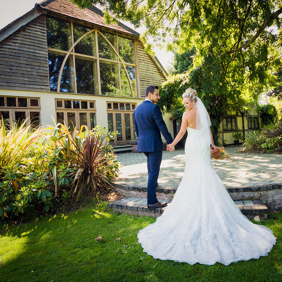 The gardens at this stunning barn wedding venue are perfect for wedding photo opportunities