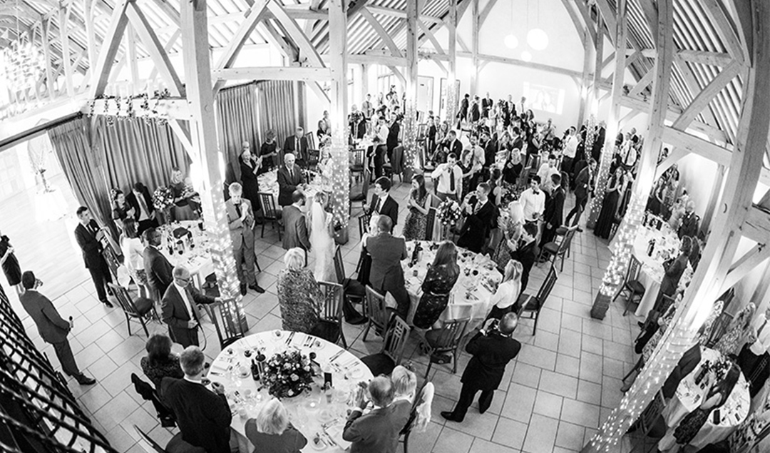The reception barn is the perfect place to host your wedding breakfast