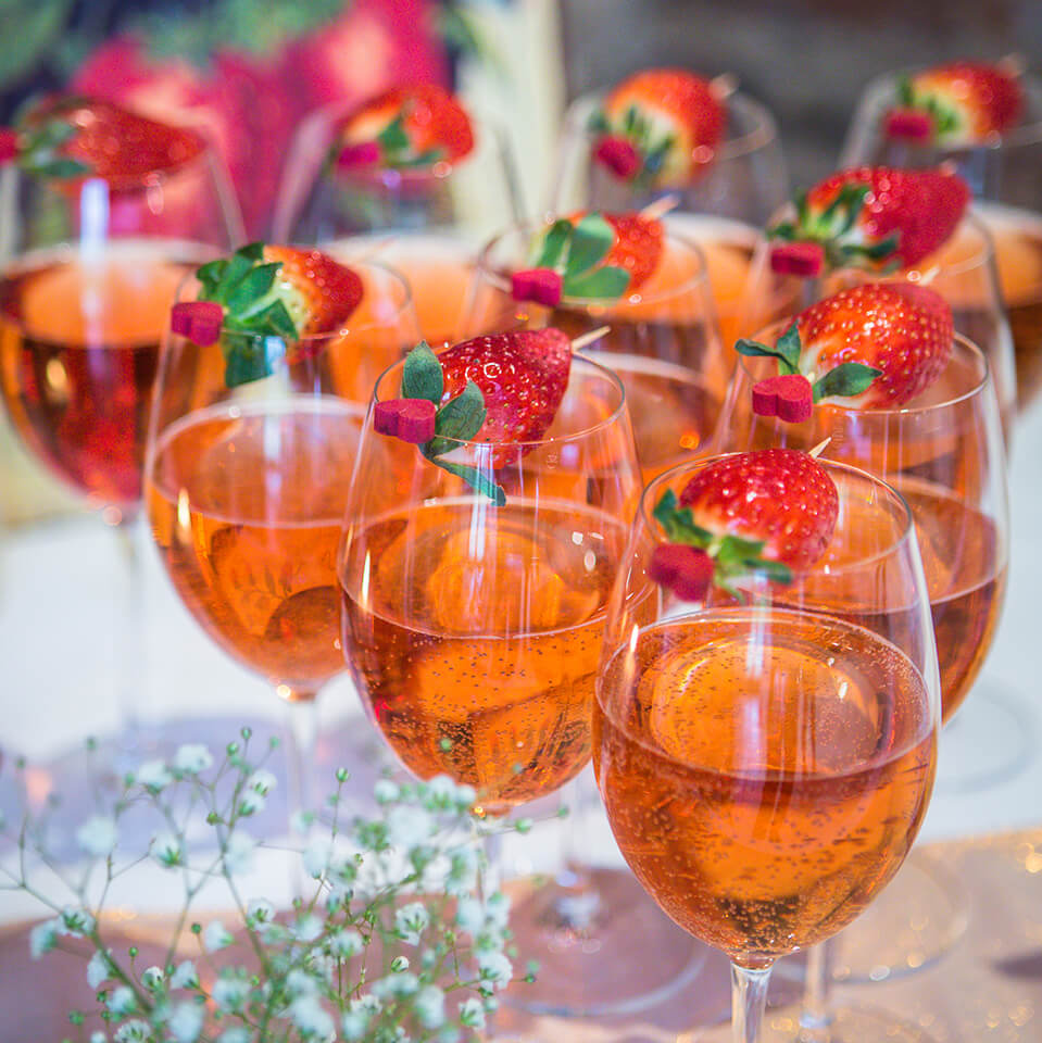 Summer themed drinks make the perfect addition to this wedding at one of Hampshire's finest wedding venues