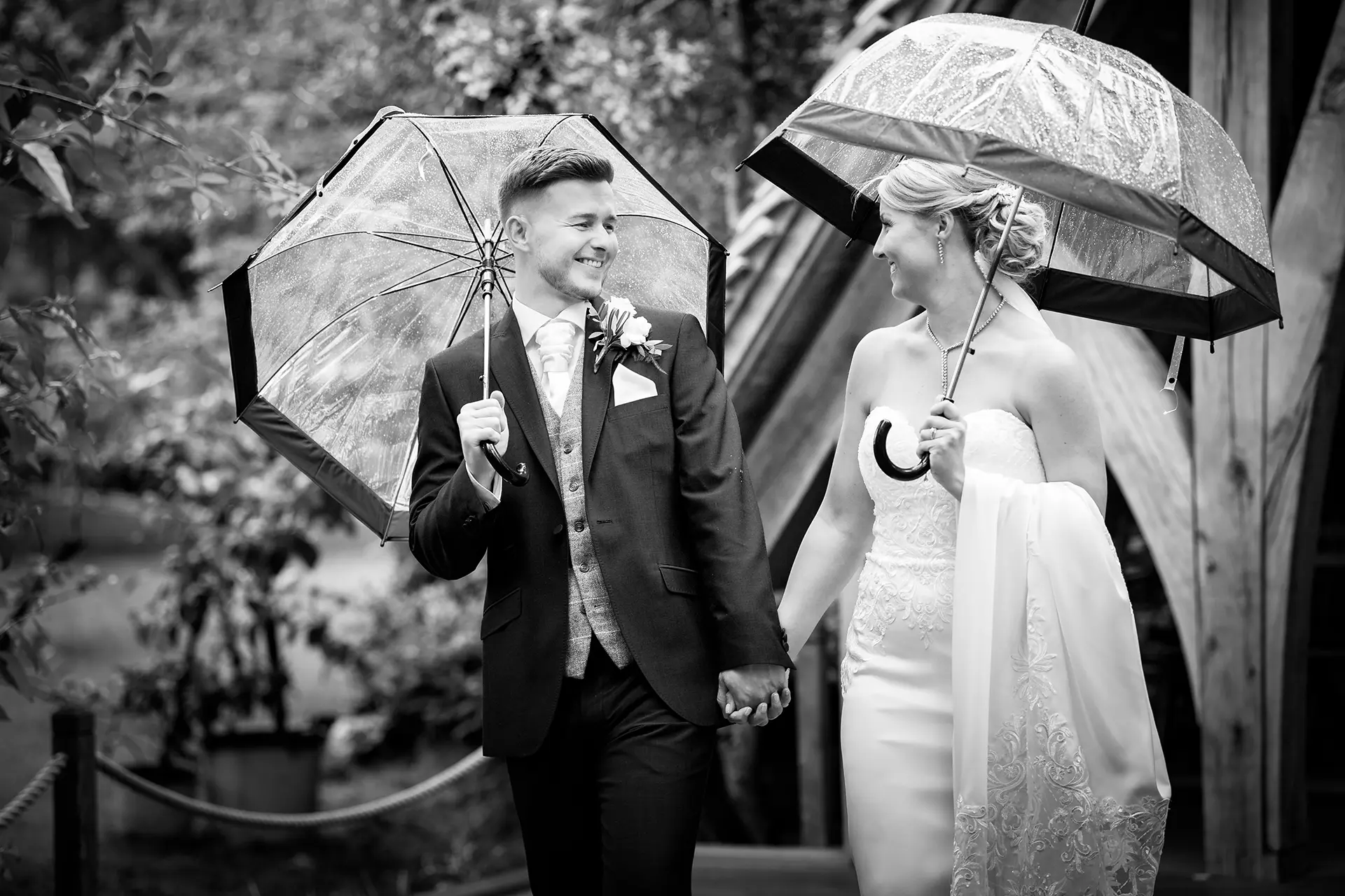 Rivervale Barn summer wedding rain