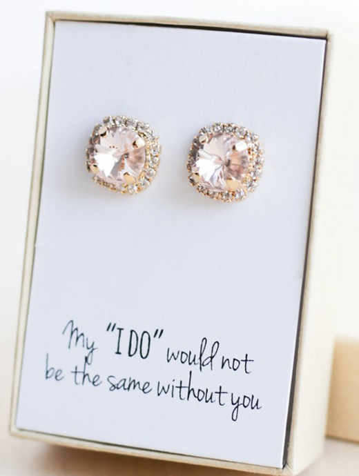 A stunning pair of earrings could be the perfect gift to give your bridesmaid-to-be