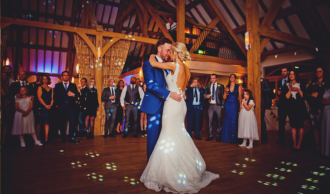 the newlyweds embraced for their first dance together as husband and wife