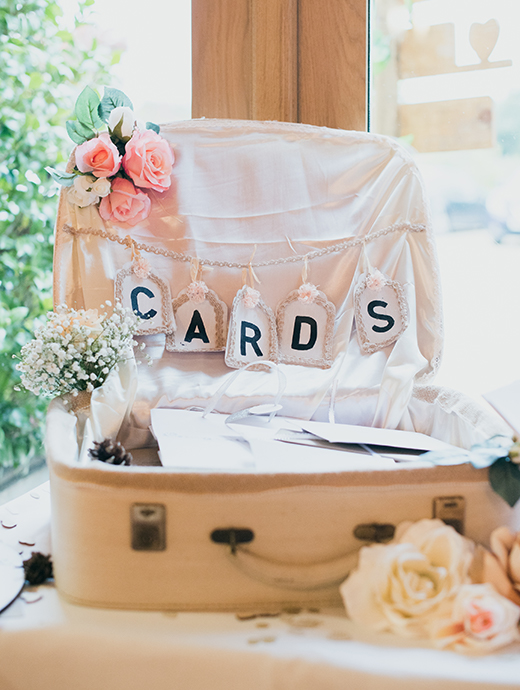 the couple set up a place for gets to write their kind words during the wedding reception