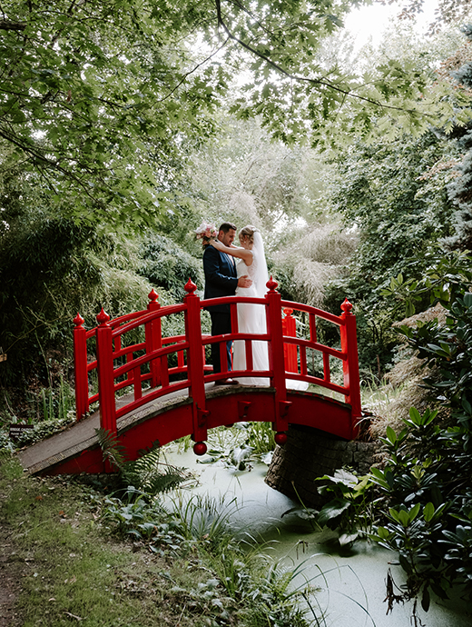The Japanese red bridge at Rivervale barn
