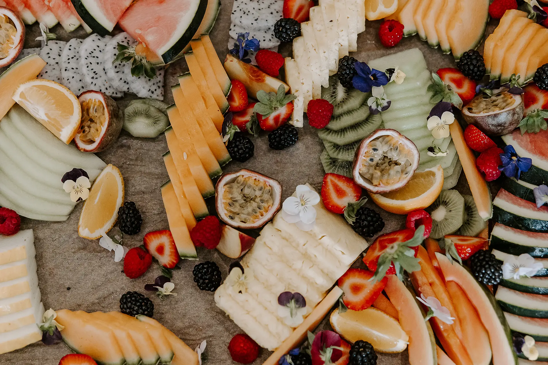 Rivervale Barn wedding prep grazing board fruit