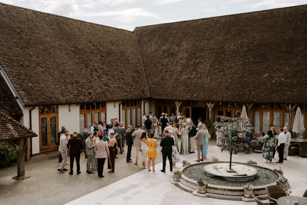 Rivervale Barn wedding reception drinks and canapes