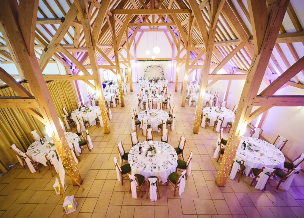 Rivervale Barn wedding venue reception space
